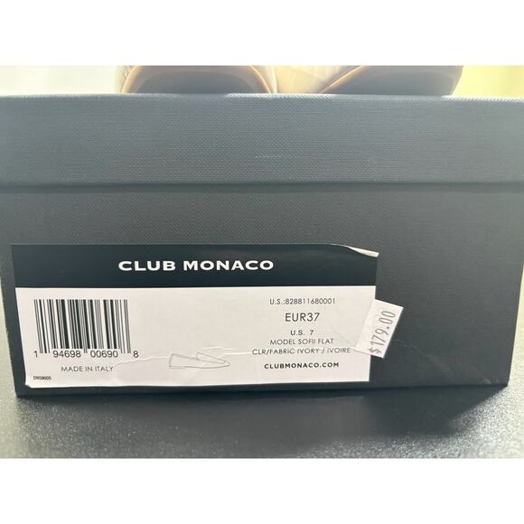 Club Monaco NIB Sofii Leather Loafer Flats in Bone Size EU 37 / US 7 MSRP $179 - Picture 8 of 8
